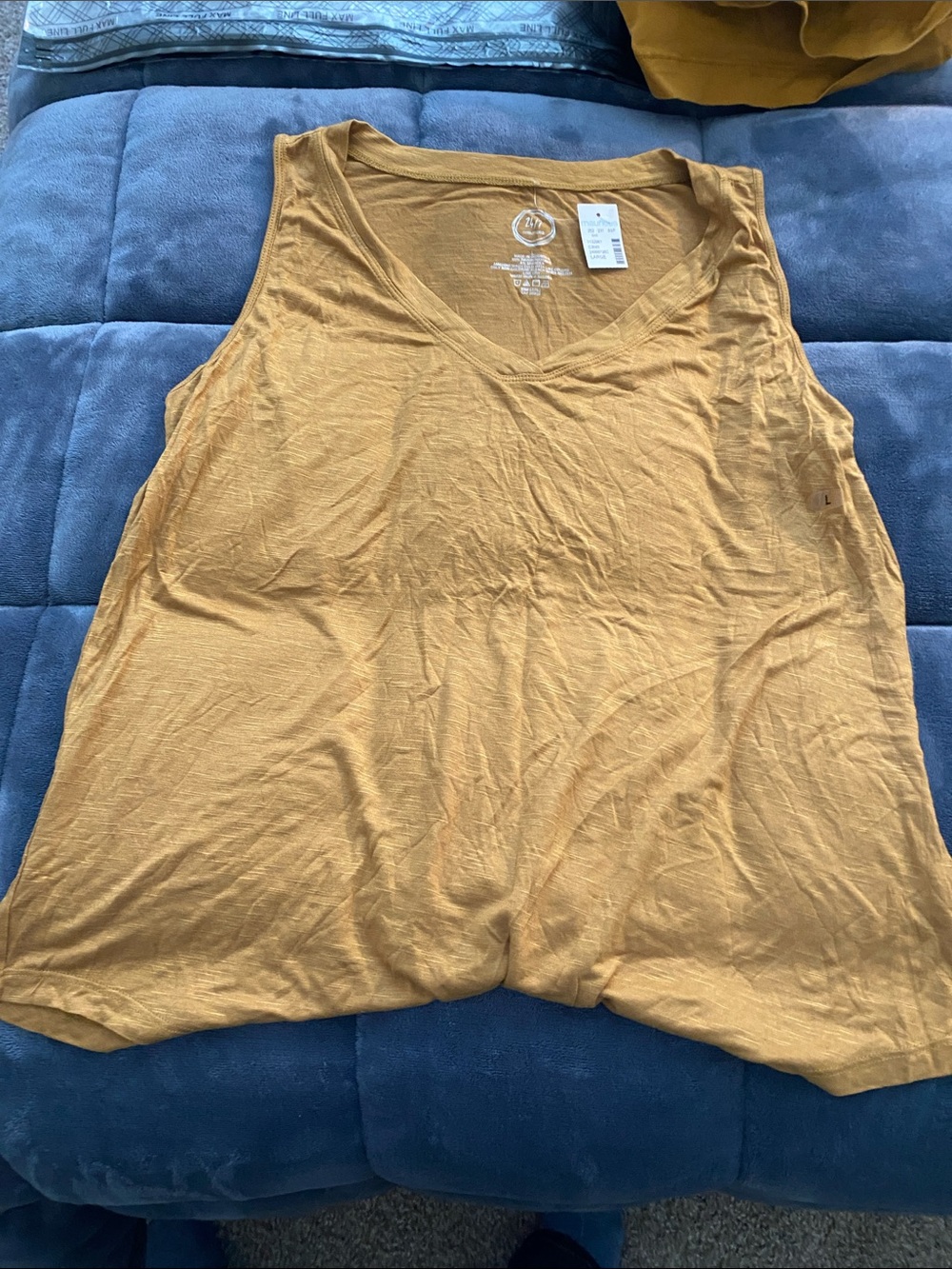 Maurices Mustard V-Neck Sleeveless Tank Top